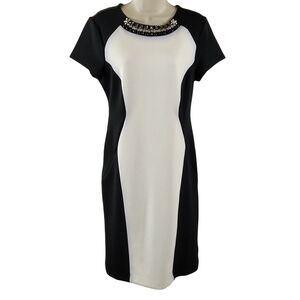 Trulli Black and White Midi Dress